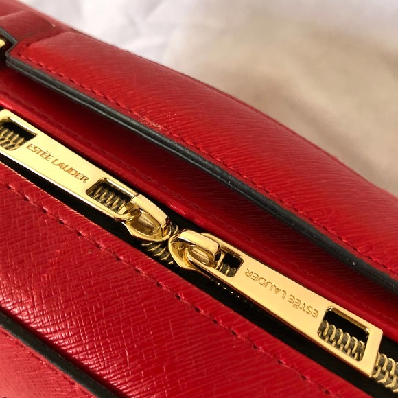 Red Estee Lauger Notebook Bag Vintage Bag Purse - Picture 3 of 6